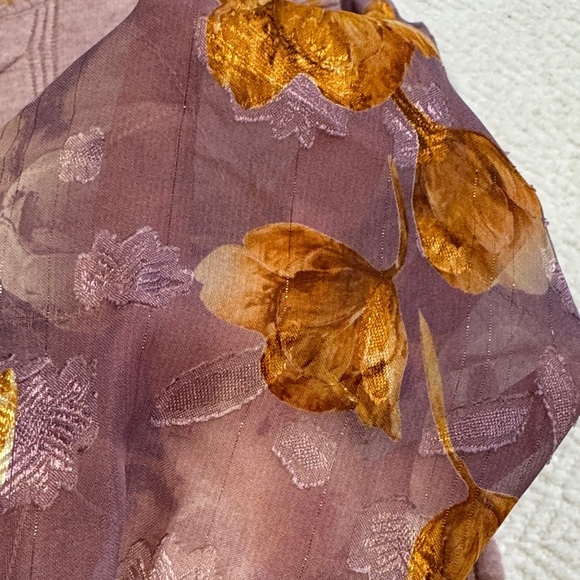 Fate Lilac Cable Knit Sweater with Floral Sleeves Size L - Picture 6 of 10